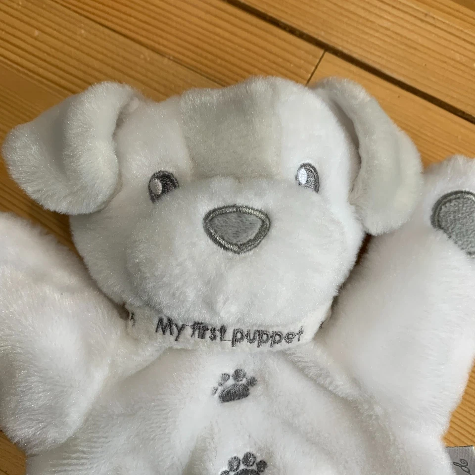 Mantas y más allá de mi primera marioneta cachorro peluche blanco Foto 3 de 4