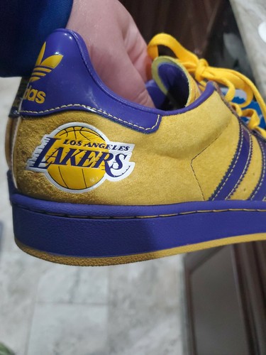 ULTRA RARE NEW IN BOX 2006 ADIDAS SUPERSTAR 1 LOS ANGELES LAKERS SHOES MENS US10 - Picture 12 of 12
