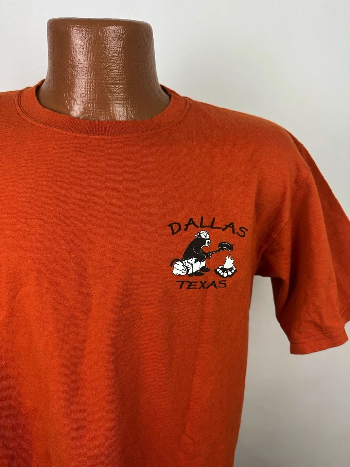 DALLAS Texas T-shirt M Burnt Orange Tee Cartoon Cows Size Matters Funny Souvenir - Image 3 of 4