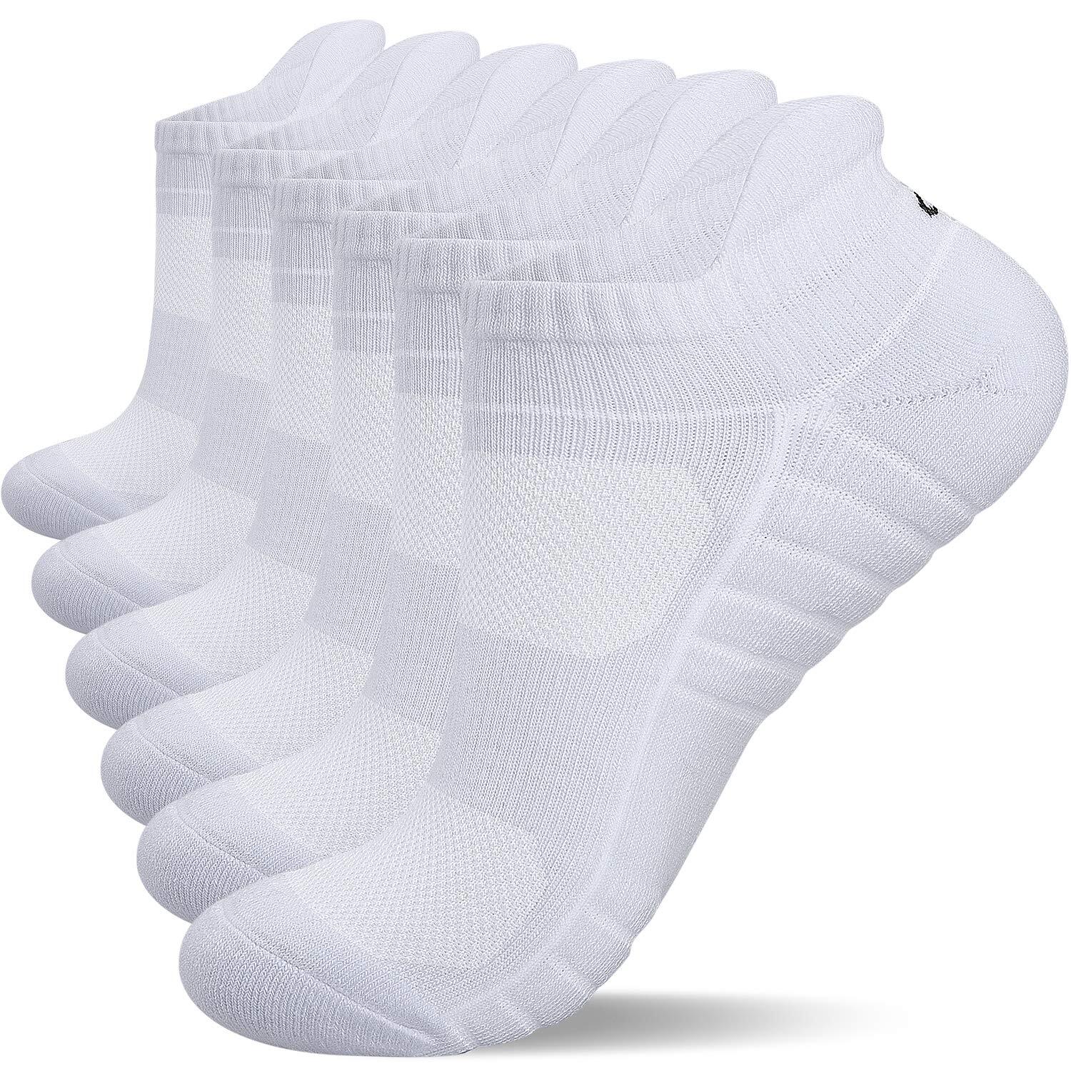 Athletic Ankle Socks, Low Cut Cushioned Anti-Blister Running Tab Sports Socks...-image