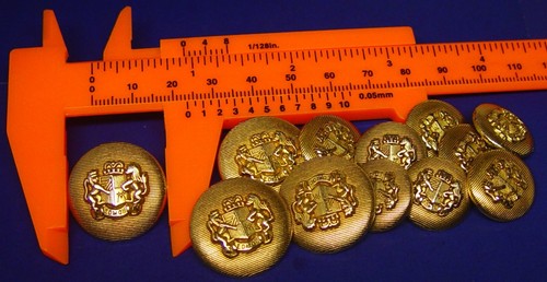 VINTAGE VALERIE STEVENS REPLACEMENT BUTTONS 12 SOLID GOLD TONE METAL BUTTON USED - Picture 7 of 9