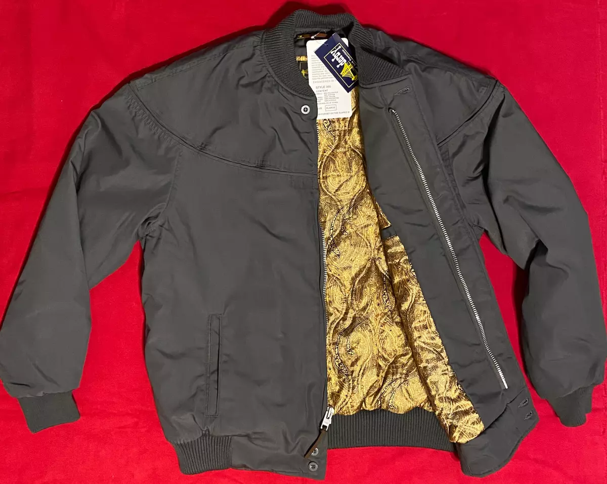 Classic Charcoal Derby Jacket! With Paisley Gold Lining! XL! FREE