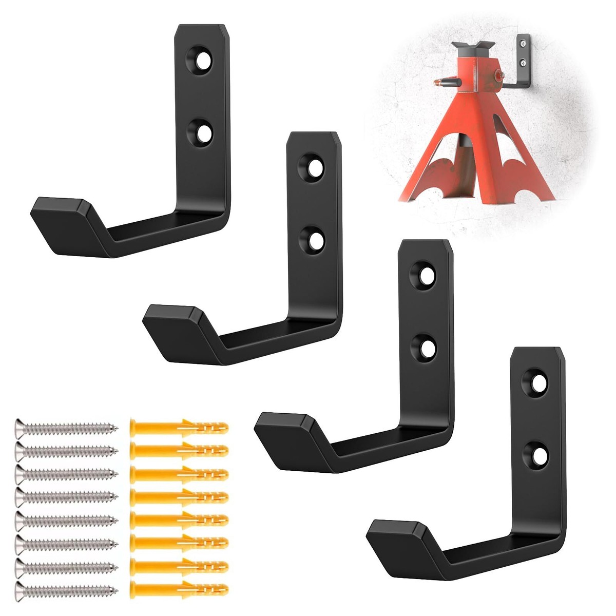 4 Pack Wall Mount Jack Stand Organizer Garage Storage Utility