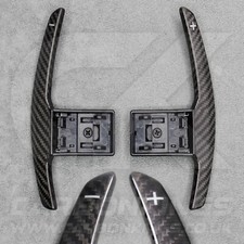 Carbon Fibre & White +/- Gear Paddle Shifters BMW F80 M3 F82 F83 M4 F87 M2 F30