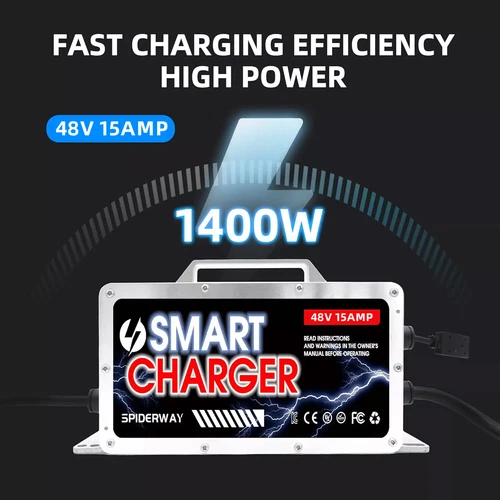 48 Volt 15 Amp Battery Charger Anderson Plug for EZGO Club Car Yamaha Golf Cart - Picture 8 of 11