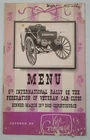 Dinner Menu from 6th  International Veteran Car Club Rally 1965 Christchurch NZ