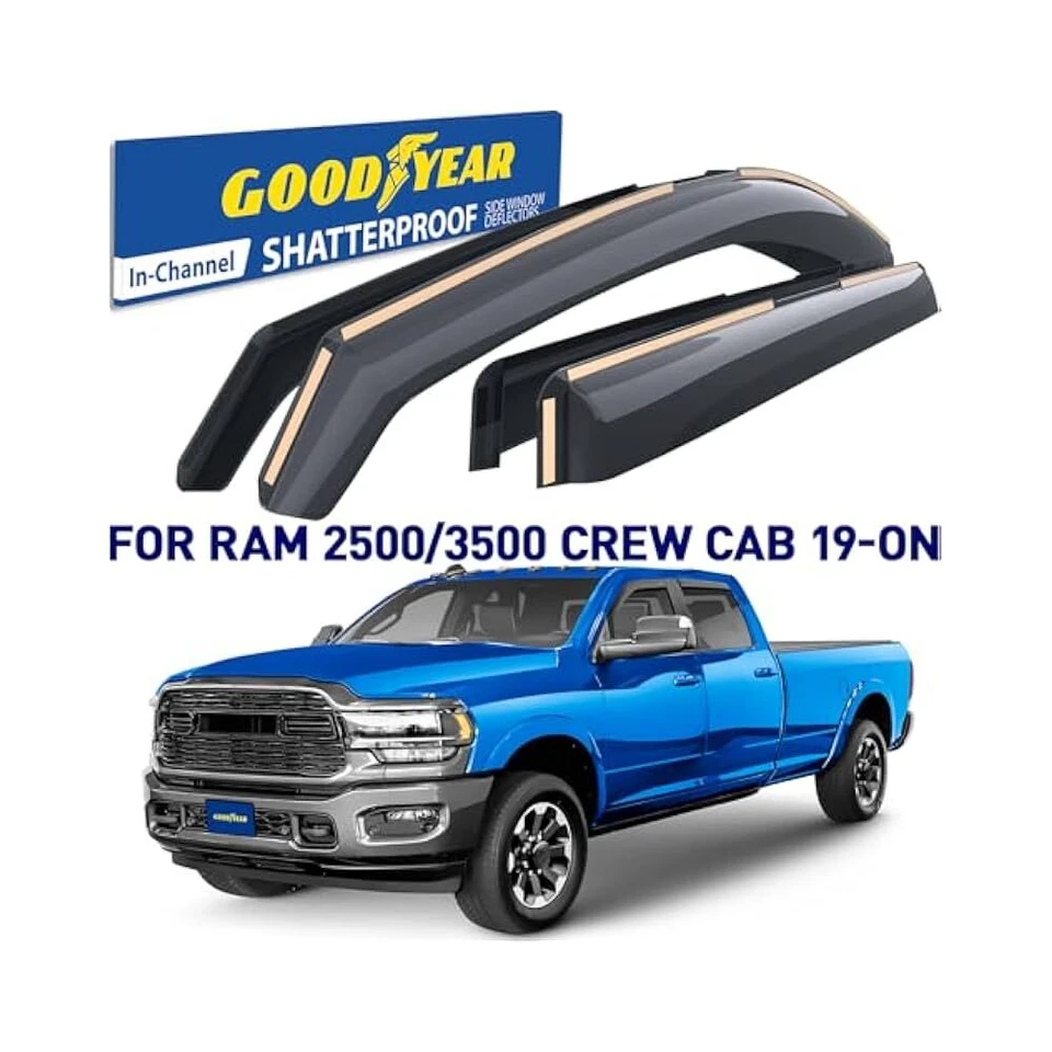 Shatterproof Window Visors for Dodge RAM 2500/3500, Premium Weather Protection Foto 2 de 4