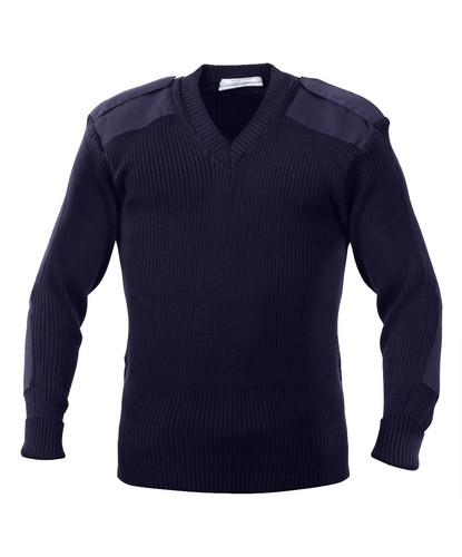 Pull col V acrylique style Rothco 6345 GI - OD au choix, noir et marine - Photo 4/4