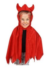 Capa Diablo Rojo con Cuernos - 30" de Largo - Disfraz - Niño Pequeño - Talla Niño Pequeño
