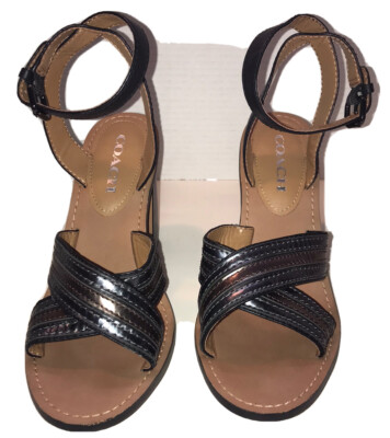 Coach A01901 Lennon Black Multicolor Metallic Women Strap On