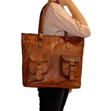 Handbags Leather Tote Bag Women's Purse Work Office Carryall Shoulder Bags 16 In