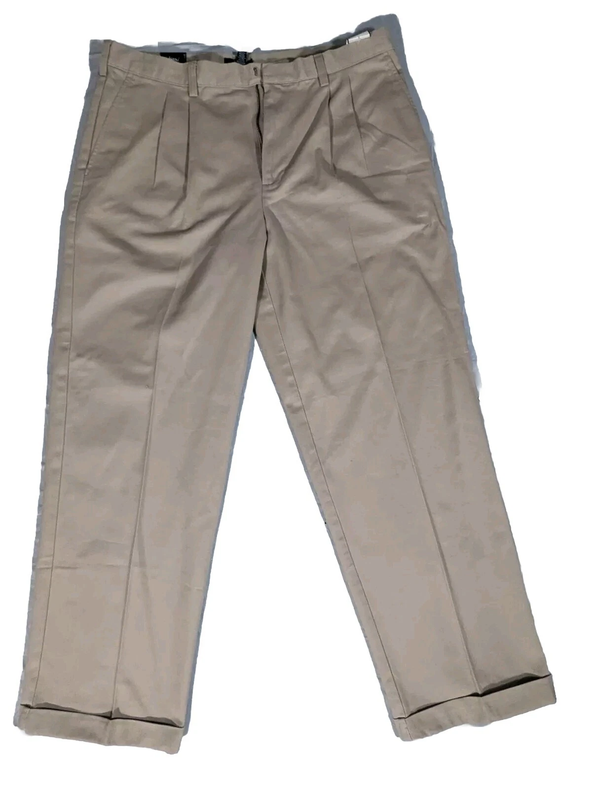 GH Ba Chino Pants Beige 38-32 Cotton Wrinkle Free Dominican Straight Pockets