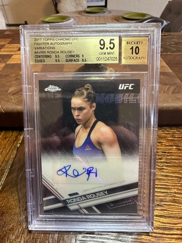2017 UFC Topps Chrome Variation Ronda Rousey BGS 9.5 Auto Autograph /10 SSP WWE