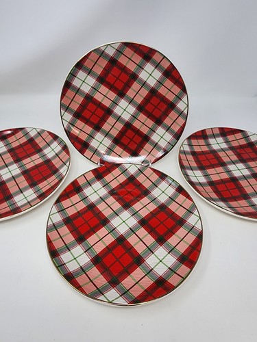 Sur La Table Tartan Plaid Appetizer / Salad Plates - Set Of 4 - In Original Box - Picture 5 of 9