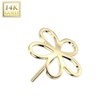 Threadless Push In Classic Flower 14kt Solid Gold Nose Stud Hypoallergenic