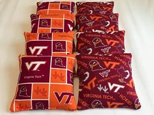 8 CORNHOLE BEAN BAGS VIRGINIA TECH HOKIES VT ALL WEATHER WATERPROOF WASHABLE