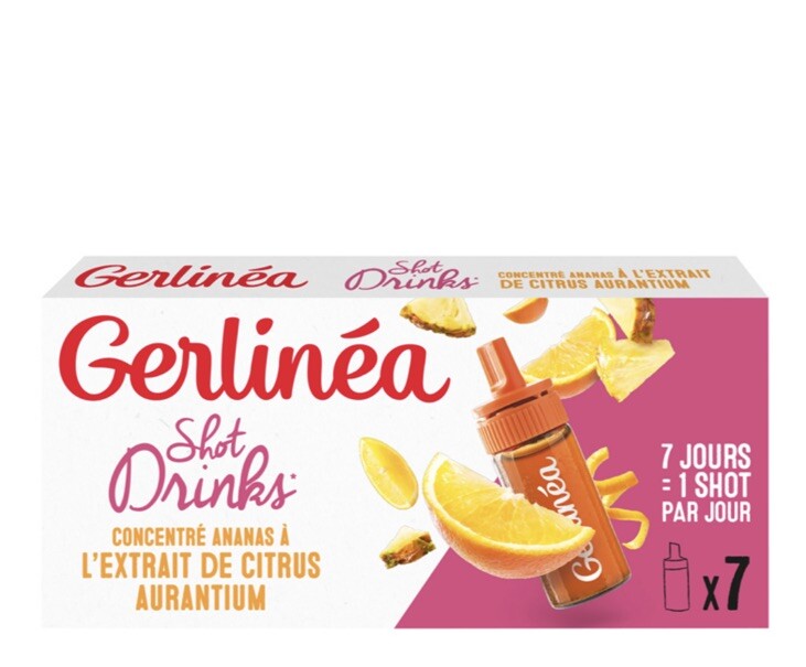 Gerlinéa Drinks Shot 7 Jours Ananas Citrus Complément Alimentaire Minceur Brûle Graisse