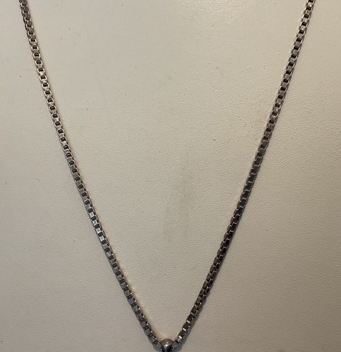 Y Signed Sterling Silver Italy Box Chain Necklace 24” Tassel 3” 23+ Grams - Picture 5 of 6