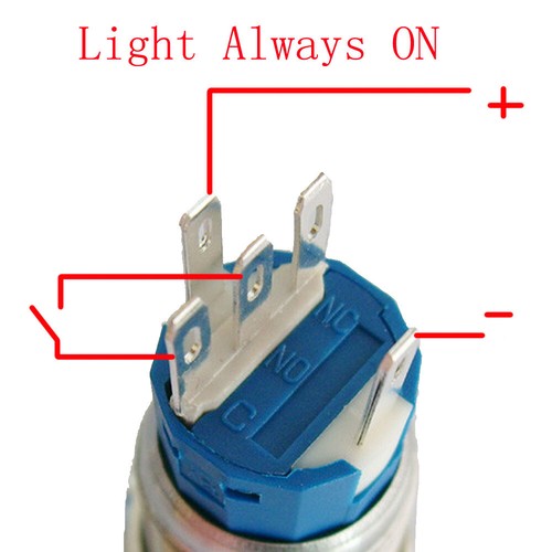 12V KFZ Schalter Drucktaster Φ16mm/19mm Druckschalter LED Beleuchtet Schwarz - Bild 4 von 9