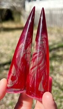 Gothic Clear Bloody Cosplay Resin Demon Devil Halloween Costume Horns