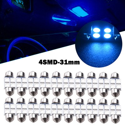 20x Ice Blue Car Interior LED Light Dome Map License Plate Lamp Bulb Neo Wedge