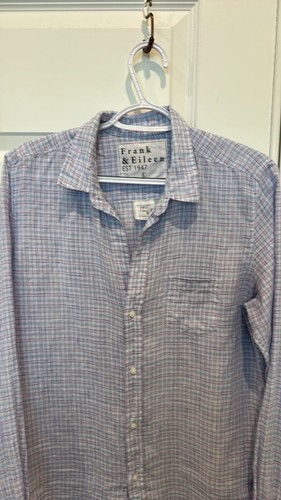 Camicia Frank & Eileen Barry blu con bottoni grande - Foto 2 di 13