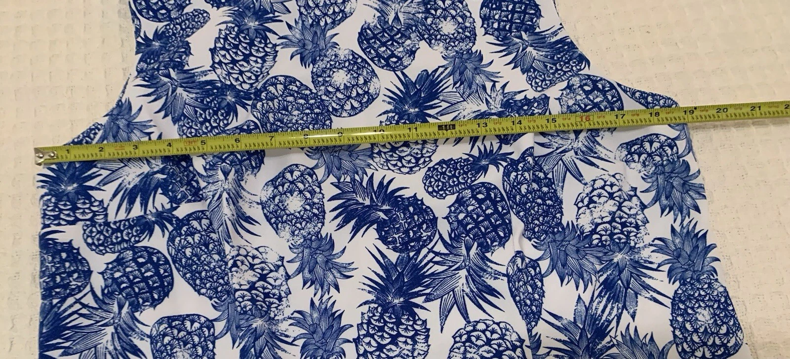 Abito Alyx donna 18 blu senza maniche stampa ananas scollo barca elasticizzato zip cambio