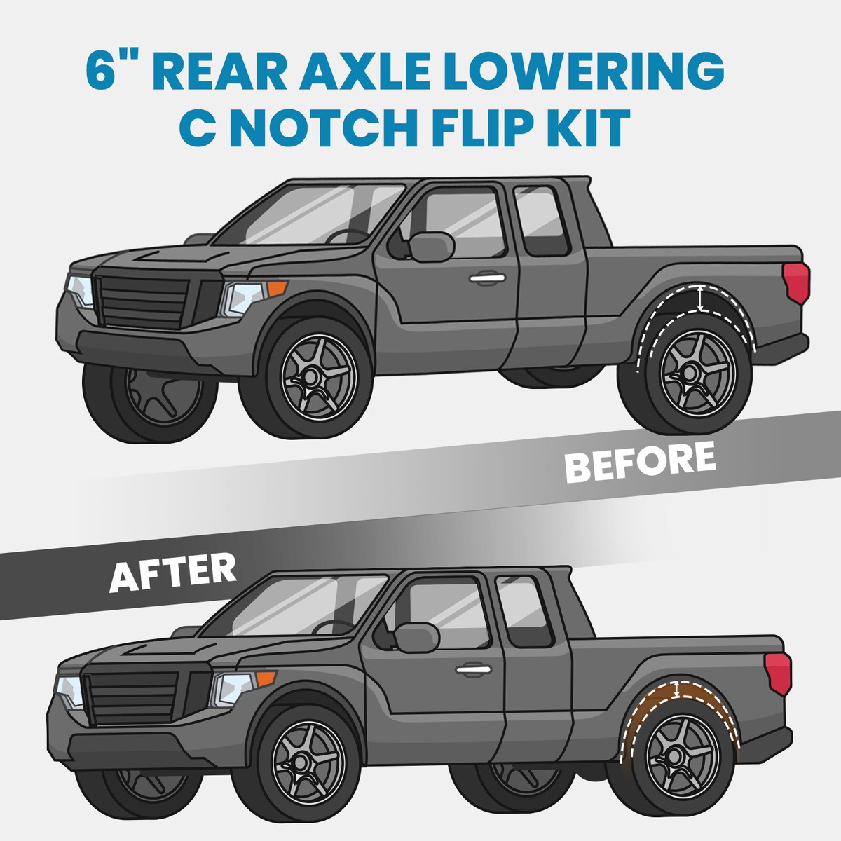 Aazon.co: Bonbo 6 Rear Axle Lowering C Notch &ap; Flip Kit Fits for
