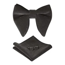 Bow Ties for Men Pre-Tied Bow Tie Vintage Tuxedo Oversized Velvet Umbra Grey