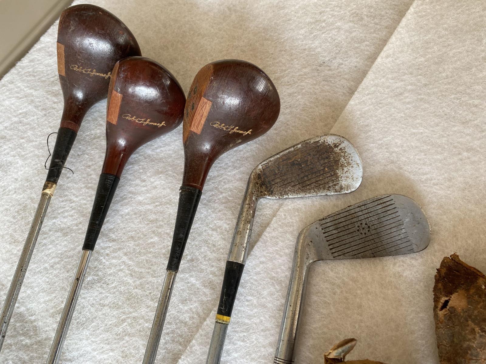 Vintage Spalding Golf Clubs Hickory Shaft 3 Wood Drivers eBay