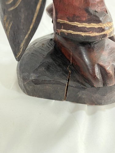Rasta Reggae Jamaican Man Wood Hand Carved Statue Of Man Smoking Pipe 22.5” - Bild 5 von 20