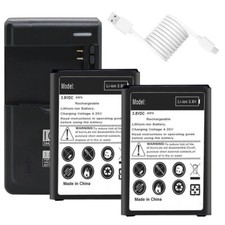 2x 2570mAh Battery Universal Charger USB Cable for LG Treasure LTE L51AL Phones