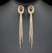 Loops Austrian Crystal Rhinestone Chandelier Dangle Earrings Prom E131g Gold