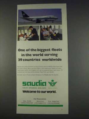 1982 Saudia Saudi Arabian Airlines Ad - Biggest Fleets