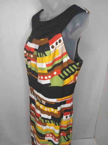 AGB Dress Size 14 Sleeveless Bright Colorblock Zip Midi - Picture 4 of 9