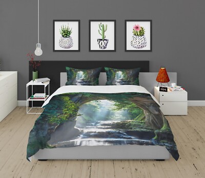 3D Waterfall Leaves A302 Bed Pillowcases Quilt Duvet Cover Set Queen King Amy 23