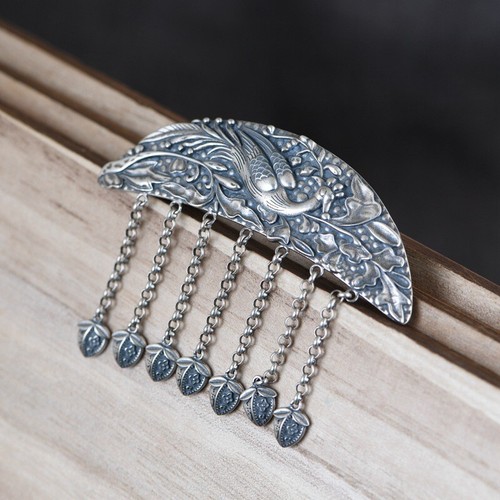 Phoenix Bird Carved Bubalus Bubalis Bone Pendant – Sterling Silver 925 Bail – Indonesia - View #2