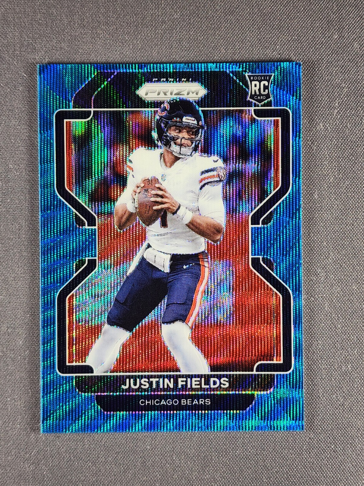 2021 Panini Prizm #334 Justin Fields Blue Wave /199 Rookie Card RC