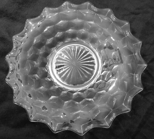 Vintage Federal Glass Petal Clear Salad Plates - Star Flower Starburst