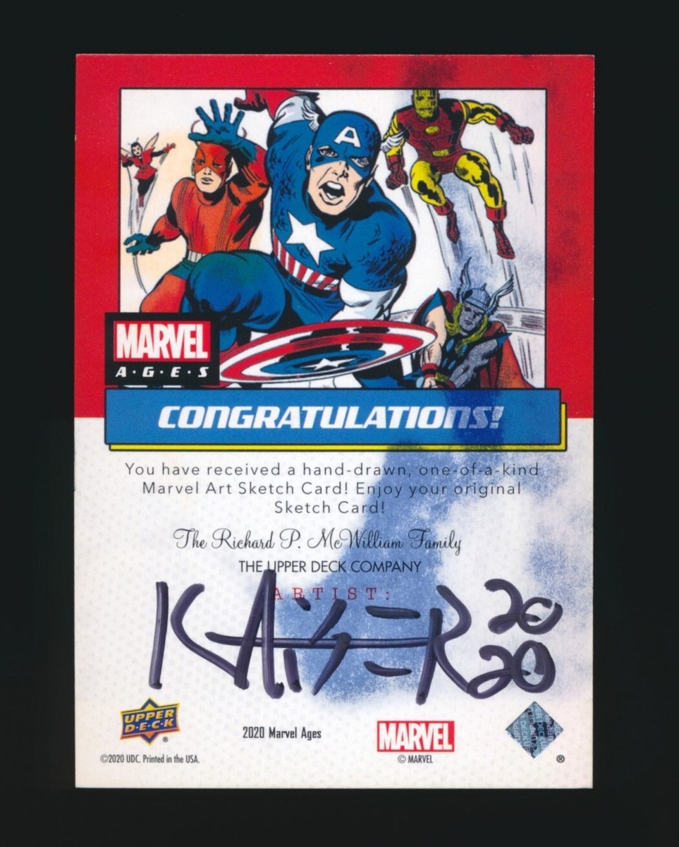 UPPER D·E·C·K 2020　MARVEL AGES　新品未開封4パック 2020 Upper Deck Marvel Ages Artist Sketch Card 1/1 Wolverine
