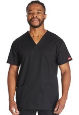 Black Dickies EDS Signature Scrubs Mens V Neck Top 81906 BLWZ S-5XL