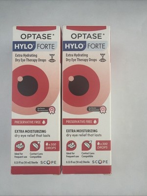 NEW LOT Of 2 OPTASE Hylo Forte (0.33 FL Oz) EXP 05/28