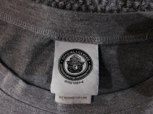 Smokey Bear Shirt Womens Medium Gray Only You Prevent Wildfires Graphic Soft Tee - Picture 5 of 13