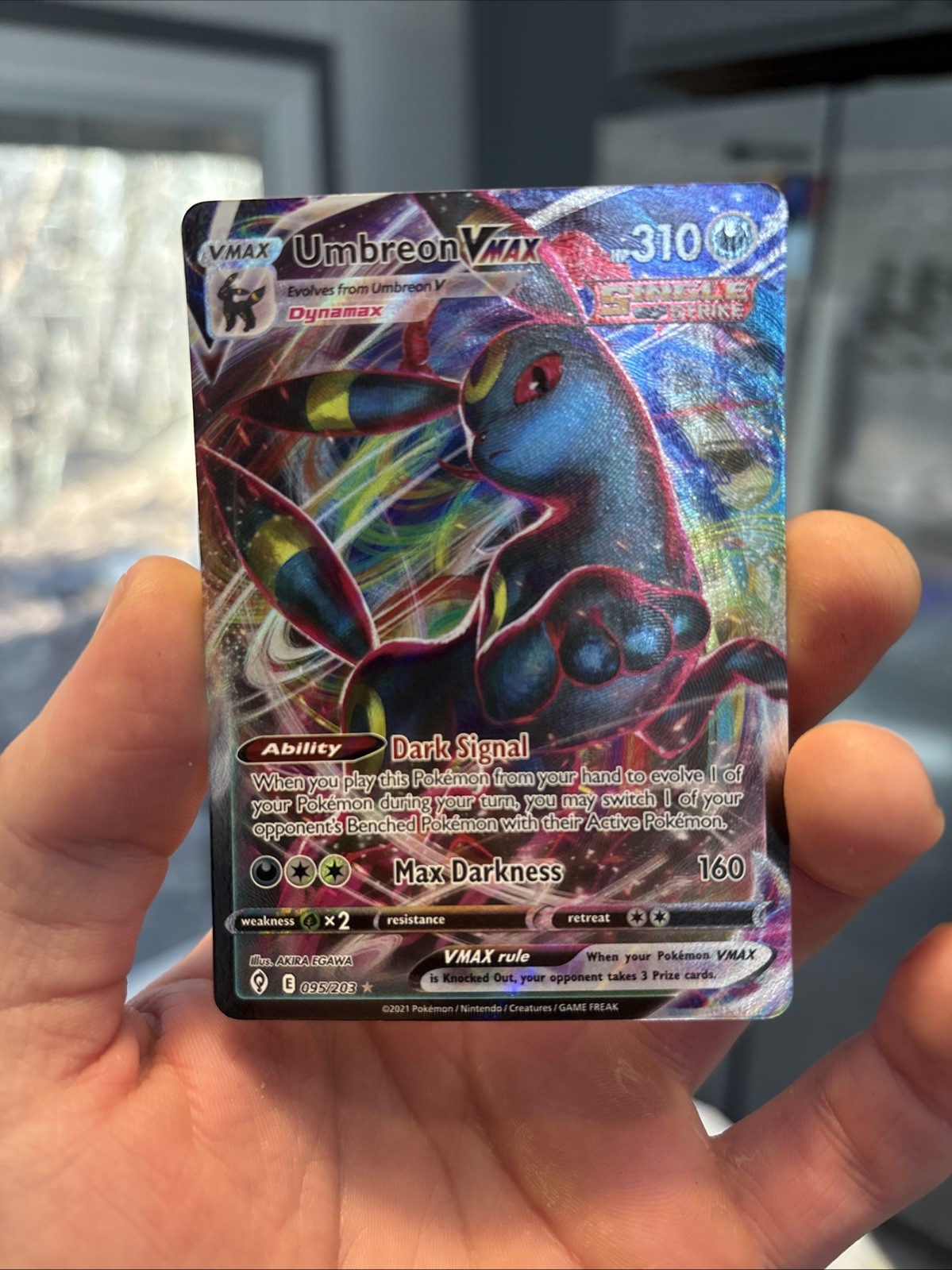 Umbreon VMAX 095/203 Holo VMAX Rare Evolving Skies Pokemon NM