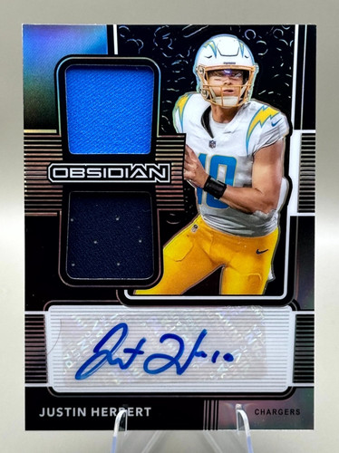 ‼️2020 Panini Obsidian Justin Herbert Auto Patch #063/100 Los Angeles Chargers