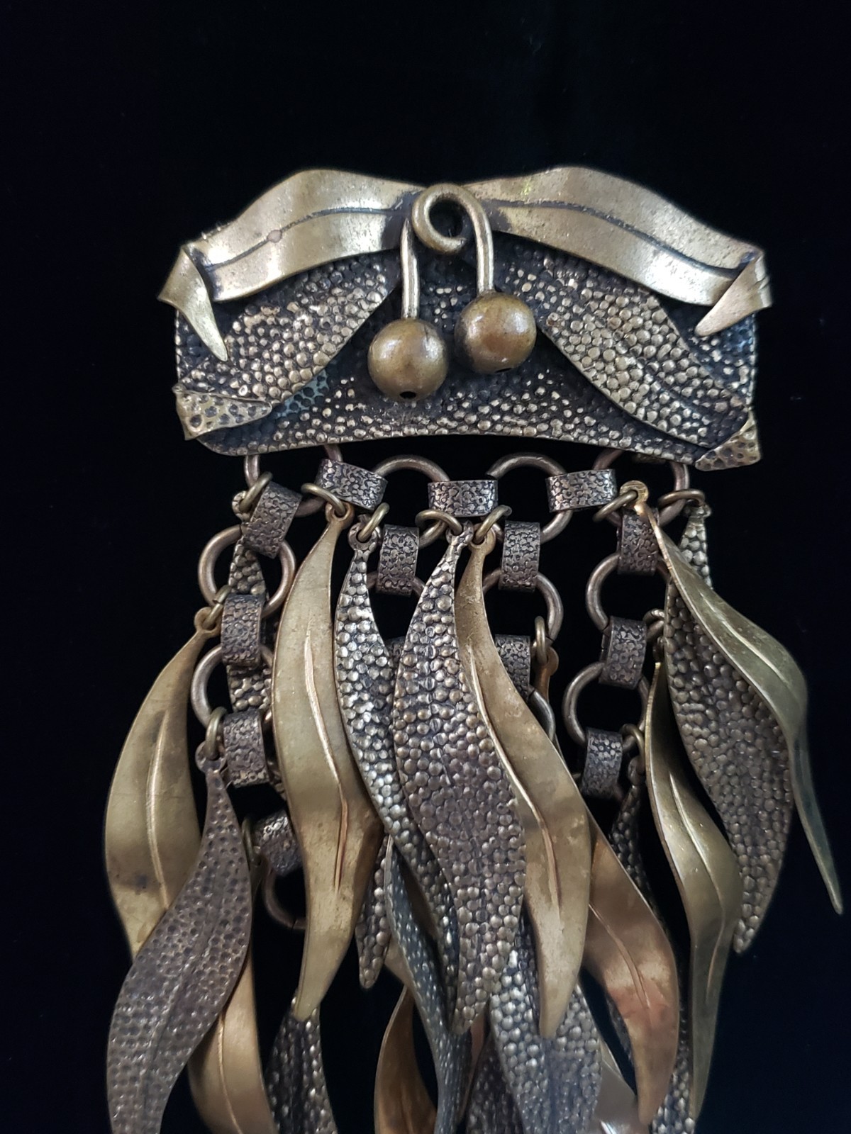 VINTAGE BROOCH MULTIPLE DANGLE STATEMENT PIN RETR… - image 1