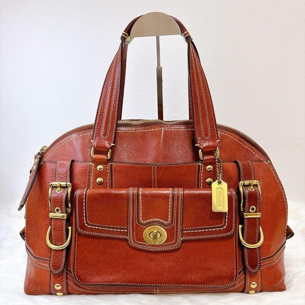 COACH Handbag Turnlock Boston Miranda Satchel Gold Hardware Designer Fashion