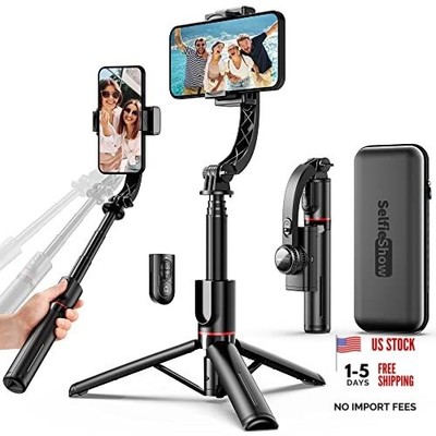 Smartphone Gimbal Stabilizer with Remote, Aluminum Extendable Selfie Stick 