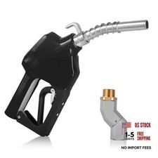 3/4" NPT Auto Shutoff Fuel Nozzle, 13/16" Nozzle with Hook and 3-Position Black