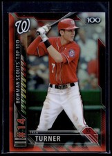 2016 Bowman Prospects Top 100 Trea Turner #BTP-14 Orange /25